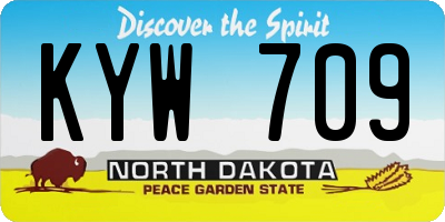 ND license plate KYW709