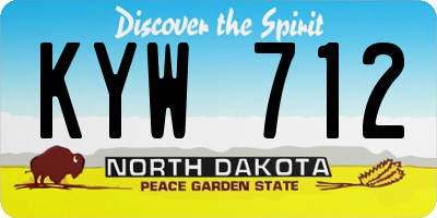 ND license plate KYW712