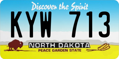 ND license plate KYW713