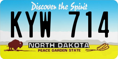 ND license plate KYW714