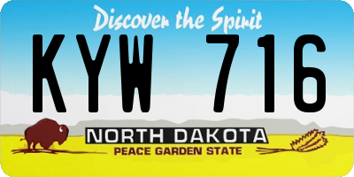 ND license plate KYW716