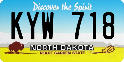 ND license plate KYW718