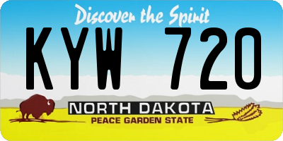 ND license plate KYW720