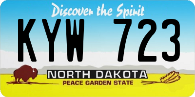 ND license plate KYW723