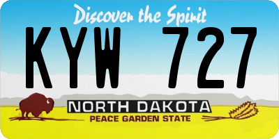 ND license plate KYW727