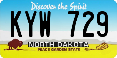 ND license plate KYW729