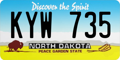 ND license plate KYW735