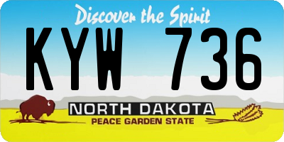 ND license plate KYW736