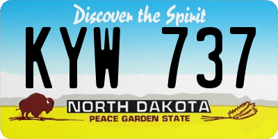 ND license plate KYW737