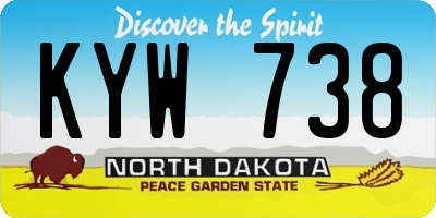 ND license plate KYW738