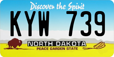 ND license plate KYW739