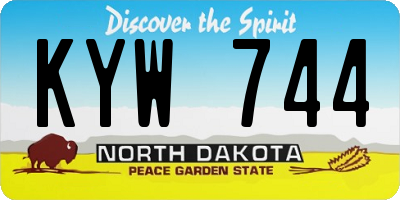 ND license plate KYW744