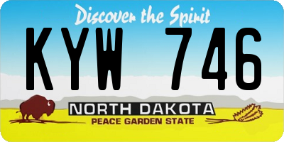 ND license plate KYW746