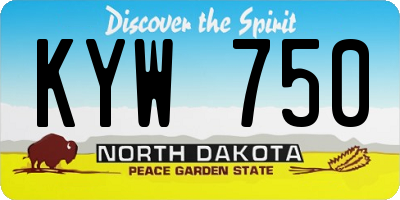 ND license plate KYW750