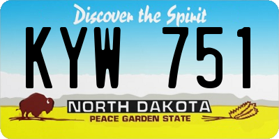 ND license plate KYW751