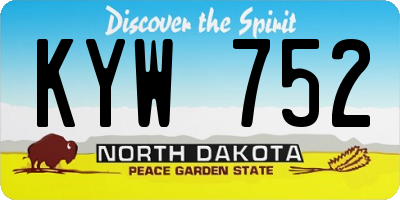 ND license plate KYW752