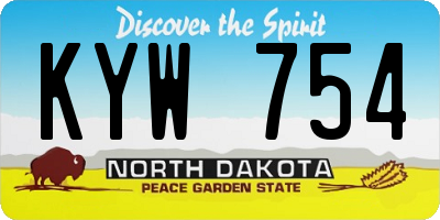 ND license plate KYW754