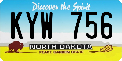 ND license plate KYW756