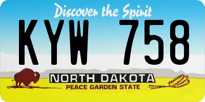 ND license plate KYW758