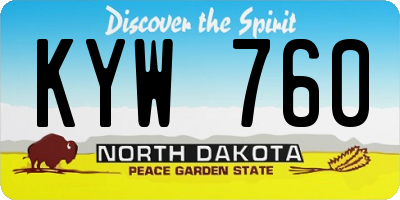 ND license plate KYW760