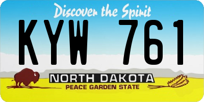 ND license plate KYW761