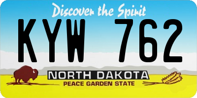 ND license plate KYW762