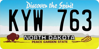 ND license plate KYW763