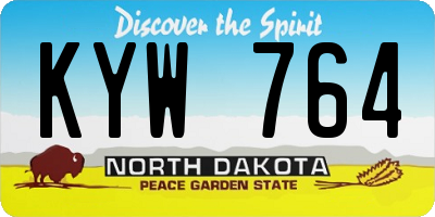 ND license plate KYW764