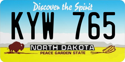 ND license plate KYW765