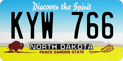 ND license plate KYW766