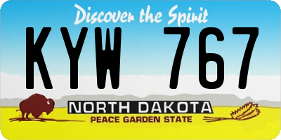 ND license plate KYW767