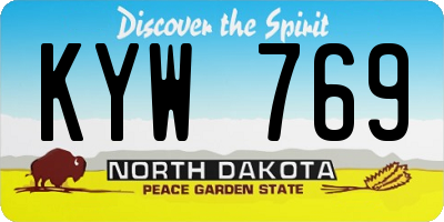 ND license plate KYW769