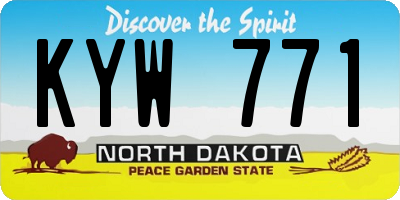 ND license plate KYW771