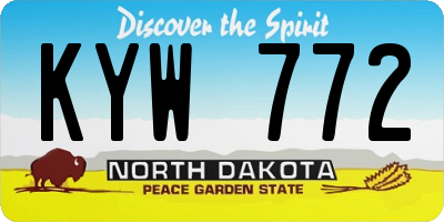 ND license plate KYW772
