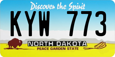 ND license plate KYW773