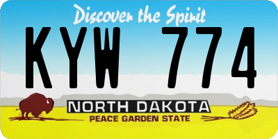 ND license plate KYW774