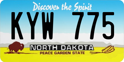 ND license plate KYW775