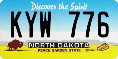 ND license plate KYW776