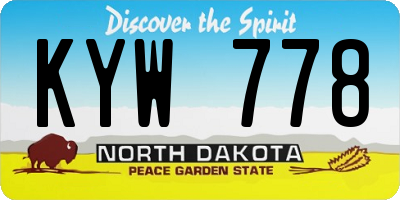 ND license plate KYW778