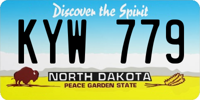 ND license plate KYW779