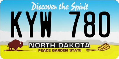 ND license plate KYW780