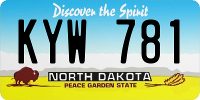 ND license plate KYW781