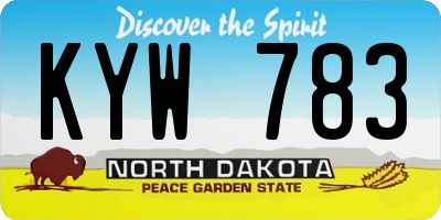 ND license plate KYW783