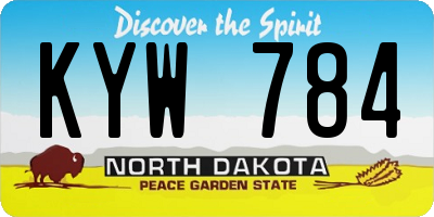 ND license plate KYW784