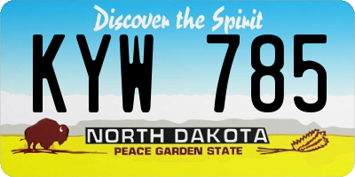 ND license plate KYW785