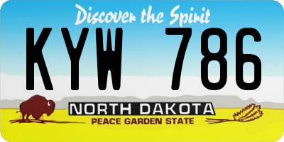 ND license plate KYW786