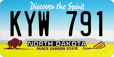 ND license plate KYW791