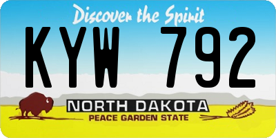 ND license plate KYW792
