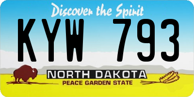 ND license plate KYW793