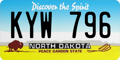 ND license plate KYW796